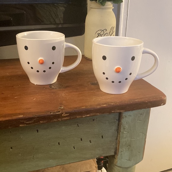 NWT Set of 2- Matching- Large 20oz Holiday Snowman ⛄️ Stoneware Mugs - Picture 14 of 16